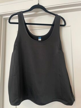 Women's Satin Black Tank Top